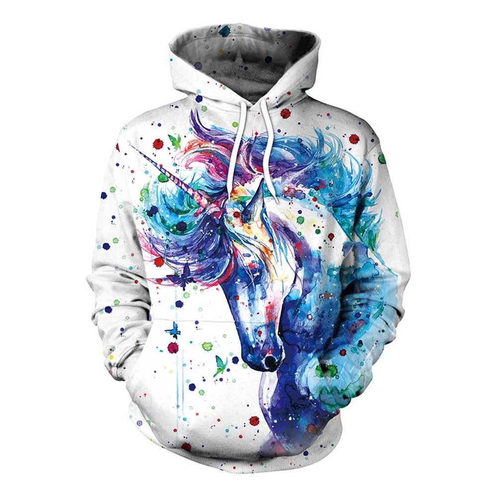 Einhorn Hoodie Pullover mit Taschen