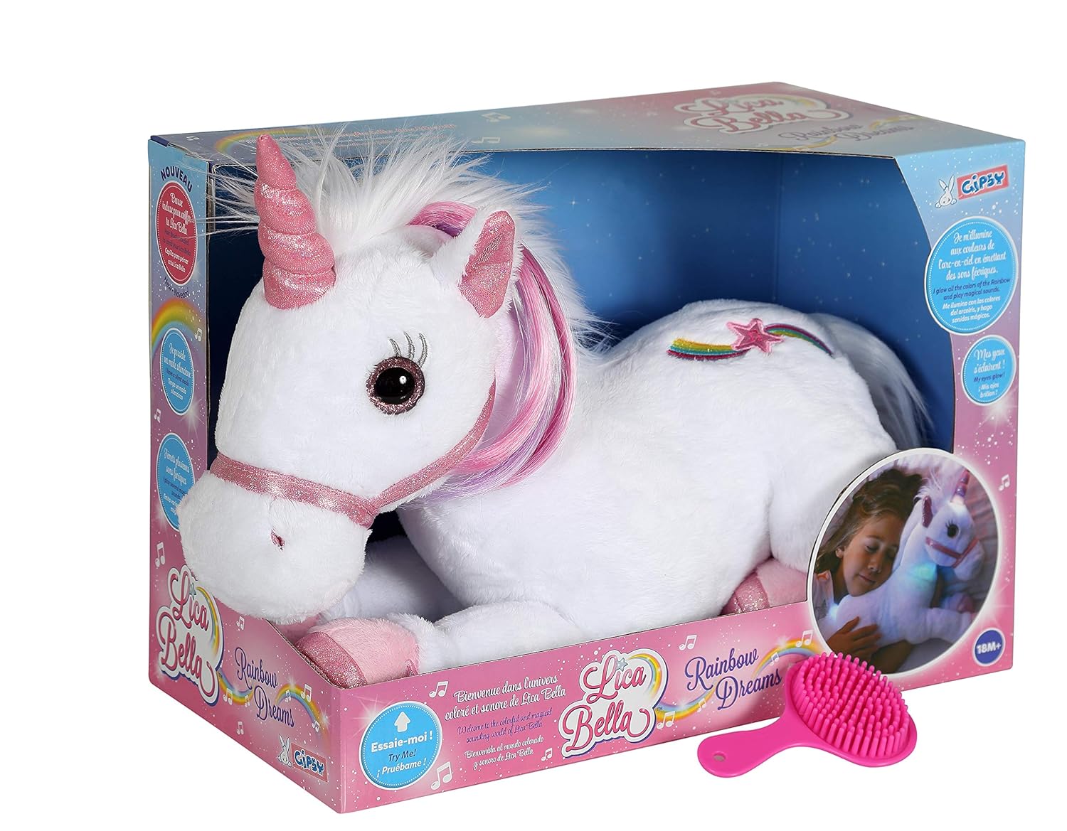 Kuschelweiches Einhorn Plüschfigur mit LED